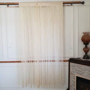 Curtain Panel All Fringe Rod Pocket 42W x 72L Panel All Fringe Ivory